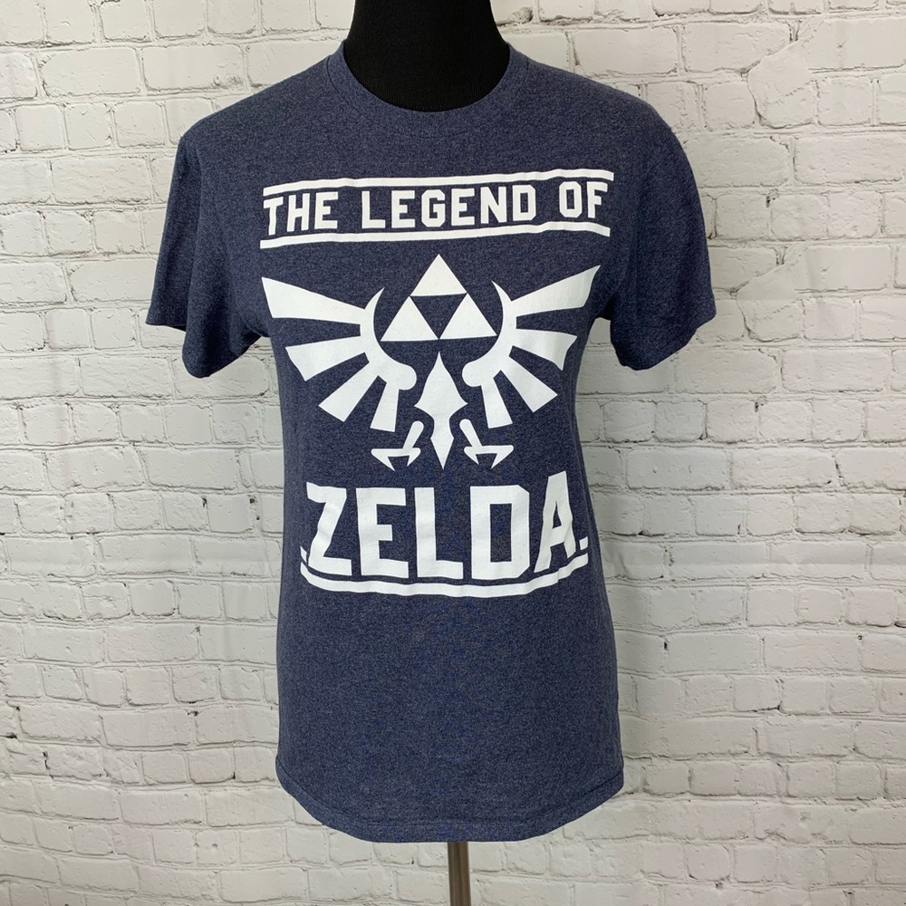 Legend of Zelda T Shirt Blue Gray Graphic S